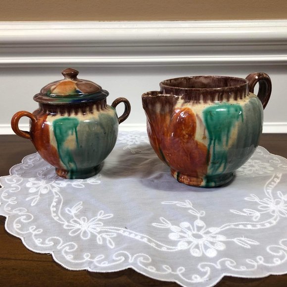 Mexican pottery - matching creamer and sugar bowl - Picture 6 of 10
